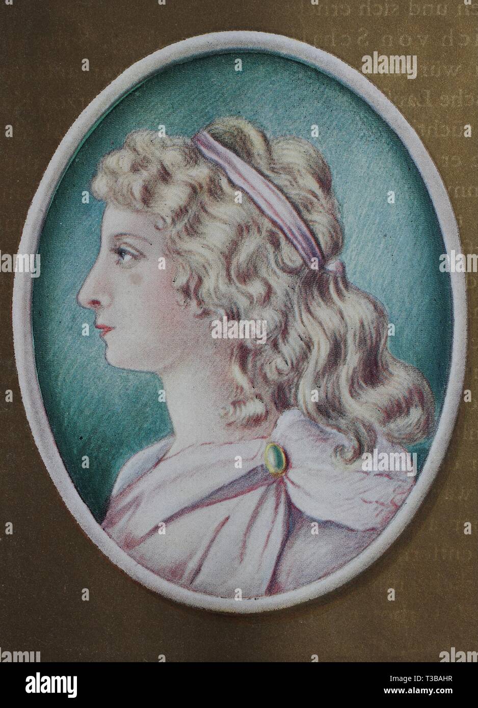 Charlotte Louise Antoinette von Schiller, née Charlotte von Lengefeld, 1766-1826, épouse du poète allemand Friedrich Schiller, illustration historique, 188 Banque D'Images