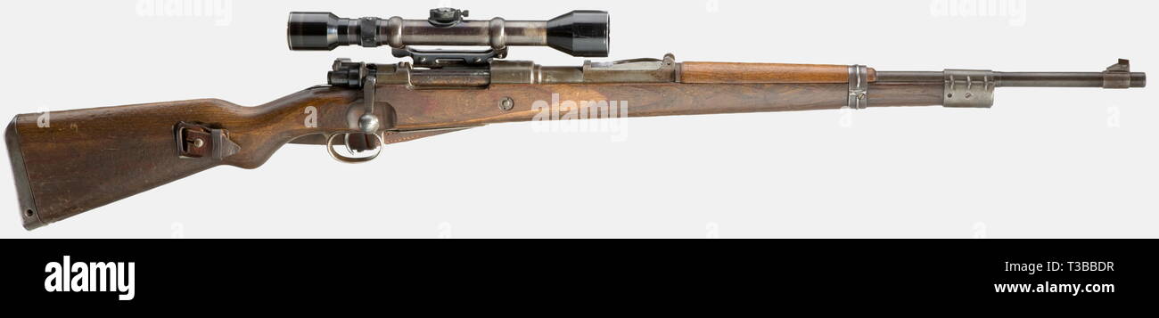 Les armes de service, de l'Allemagne jusqu'en 1945, pour carabine K 98 K, code SVW MO, temps de guerre, modèle avec ZF, calibre 8 x 57, numéro 16670b, Editorial-Use-seulement Banque D'Images