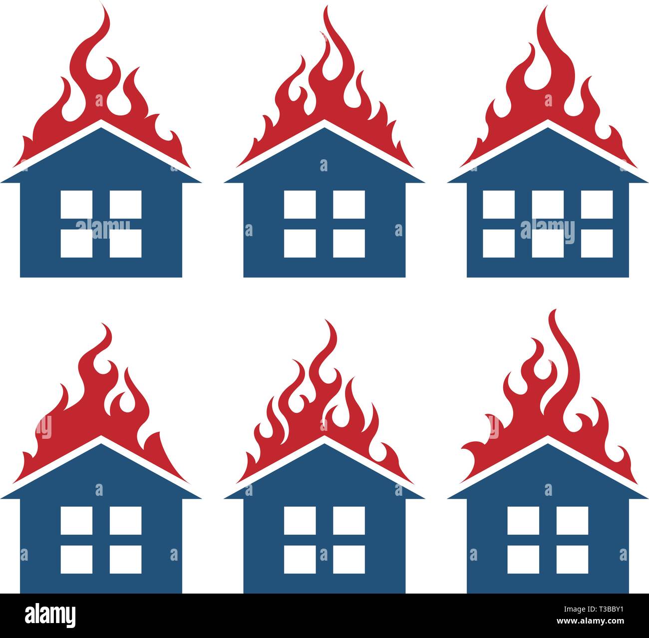 Maison en feu icons Illustration de Vecteur