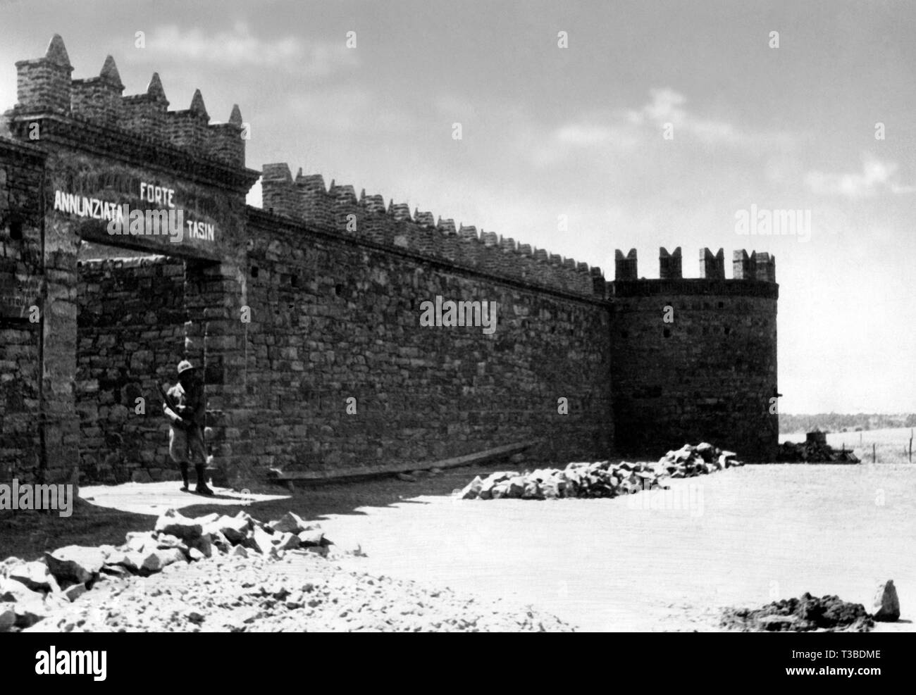 La guerre d'Éthiopie, les murs du fort, 1935-1936 Banque D'Images