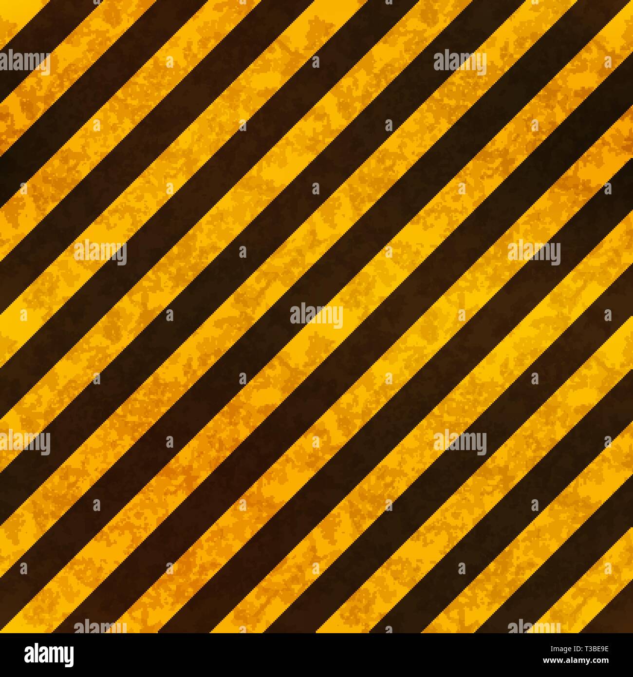 Panneau d'avertissement jaune et noir avec bandes grunge texture, motif transparent Illustration de Vecteur