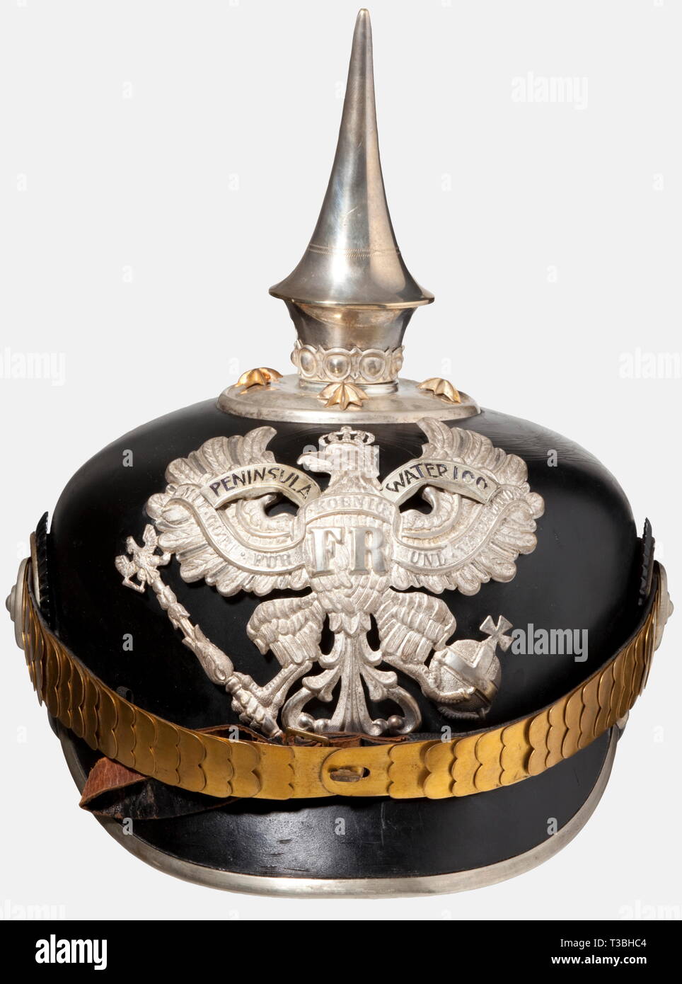 Casque Prussien Cuir Avec Pointe Première Guerre Mondiale | Reproduction Fidèle Pickelhaube Allemande WWI