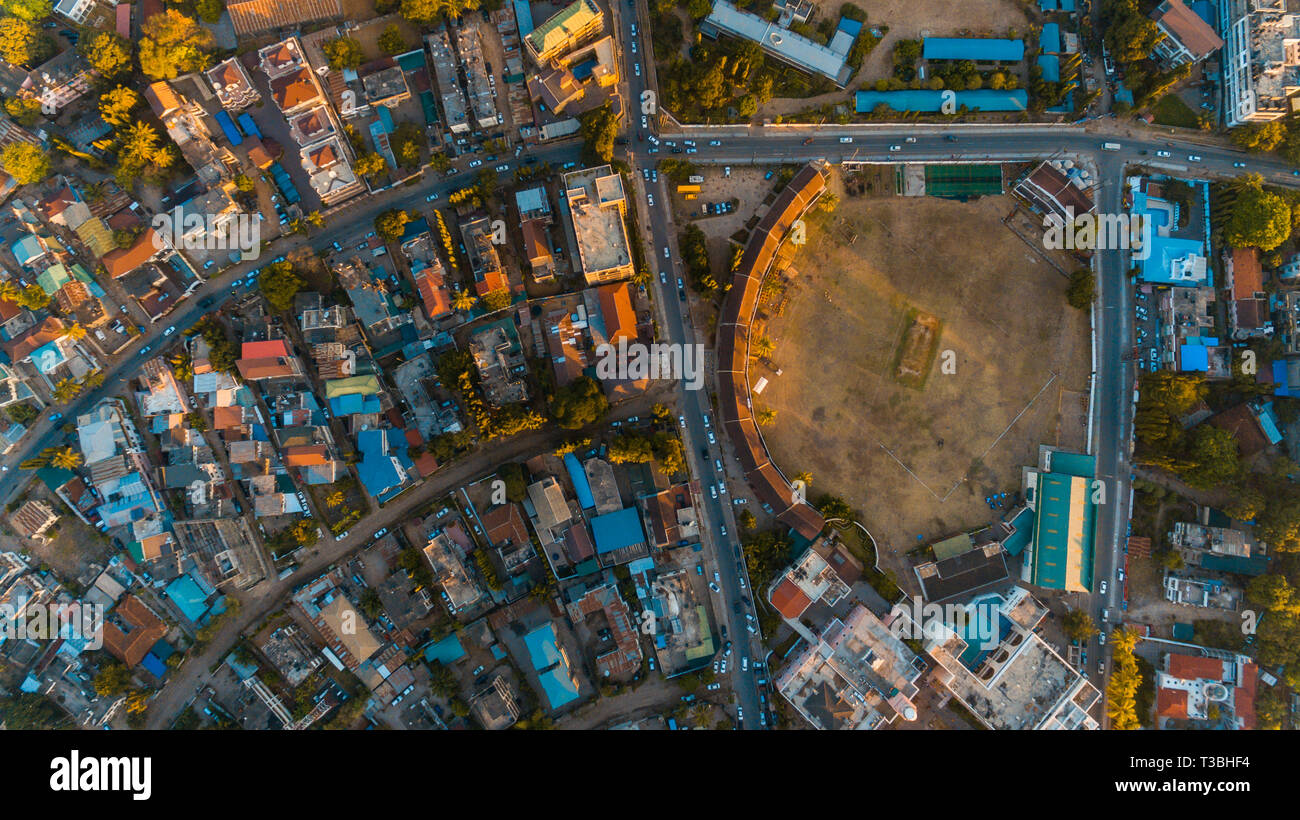 Vue aérienne de l'havre de paix, la ville de Dar es Salaam Banque D'Images