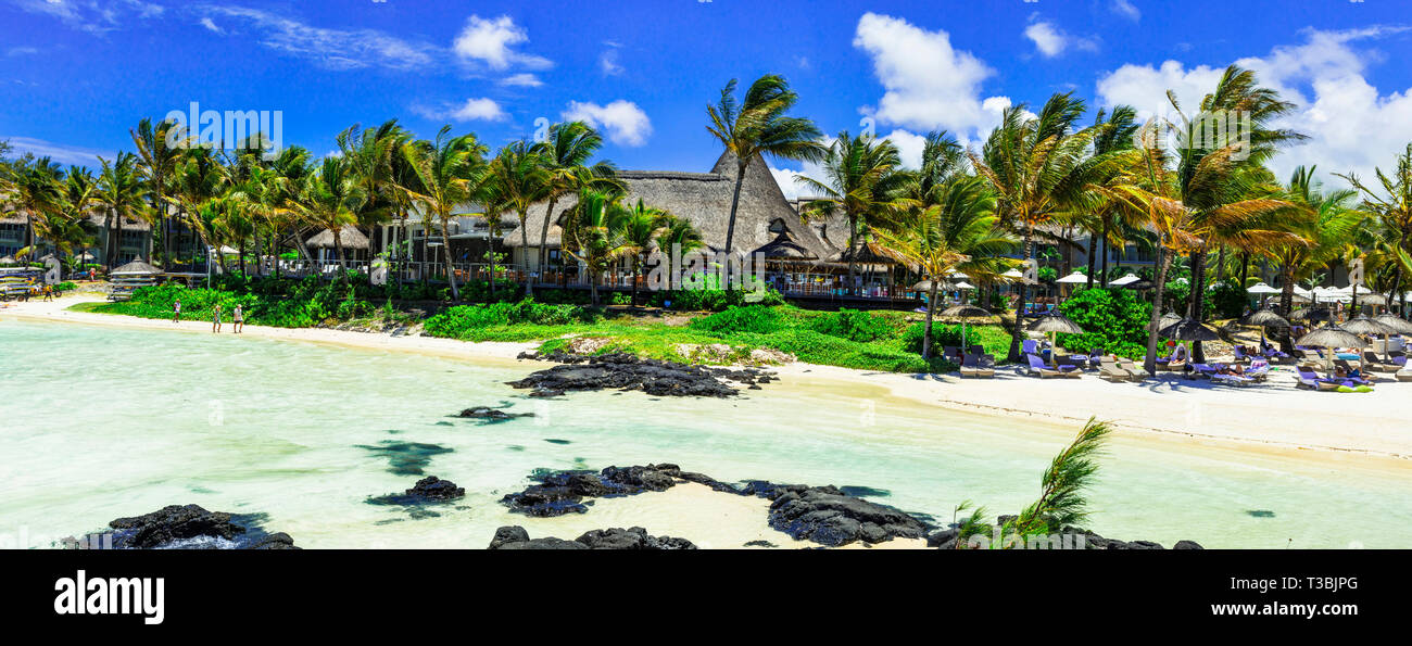 Vacances de luxe à l'île Maurice. Banque D'Images