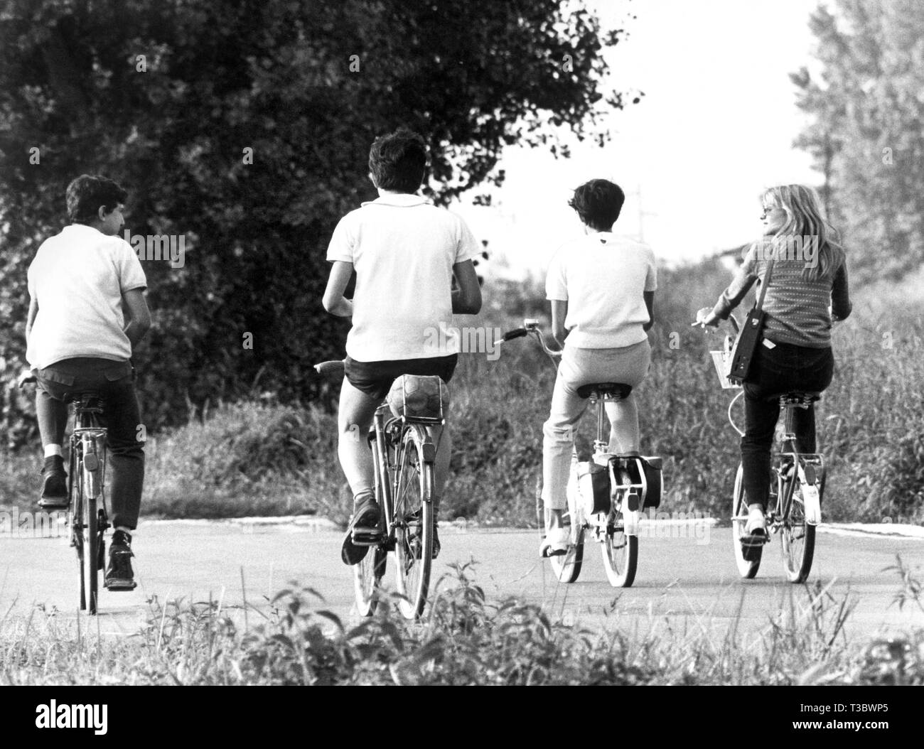 Les gens à bicyclette, 1970-80 Banque D'Images
