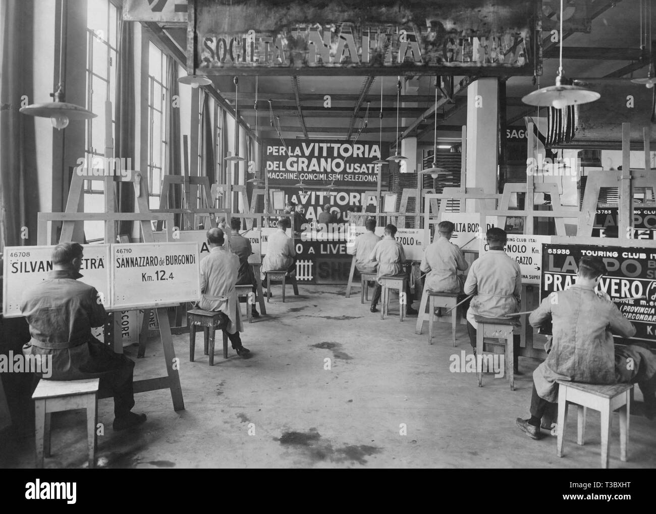 Les panneaux faits main, 40s Banque D'Images