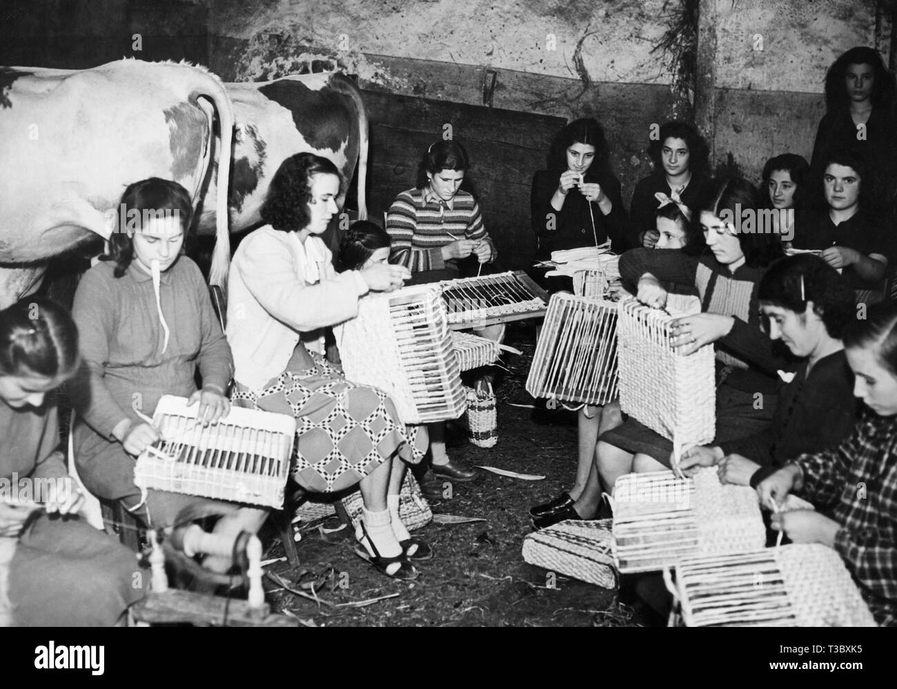 Fabrication de sacs de magasinage, 1920-1930 Banque D'Images