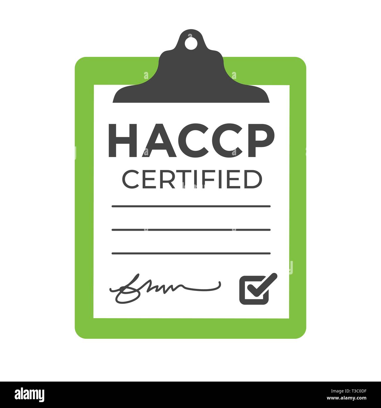 | HACCP Hazard Analysis Critical Control Points icône avec award ou coche Illustration de Vecteur