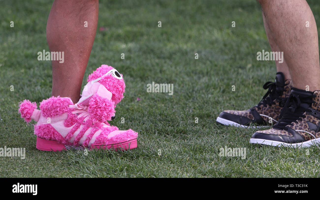 RANCHO MIRAGE, CALIFORNIE - 01 avril 2015 : drôle de chaussures à l'inspiration de l'ANA sur tournoi de golf LPGA, Avril 01, 2015 Au Pays de Mission Hills Banque D'Images