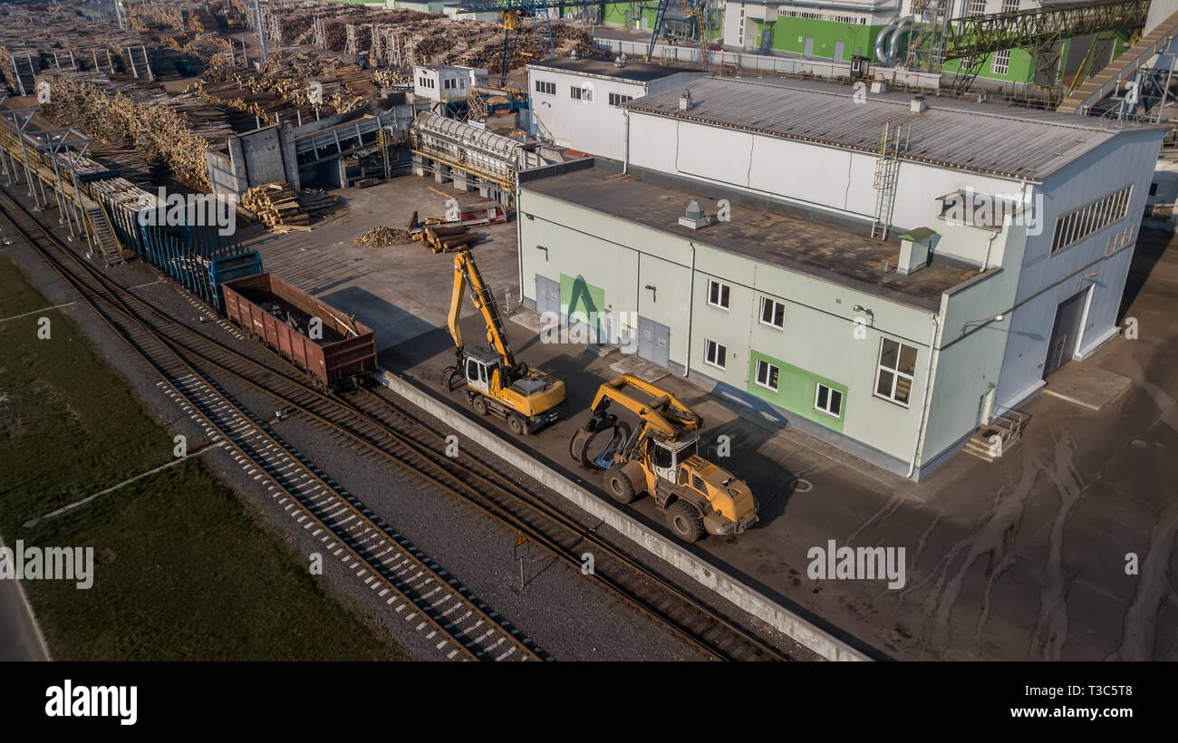 Une usine de traitement de l'aménagement forestier Banque D'Images