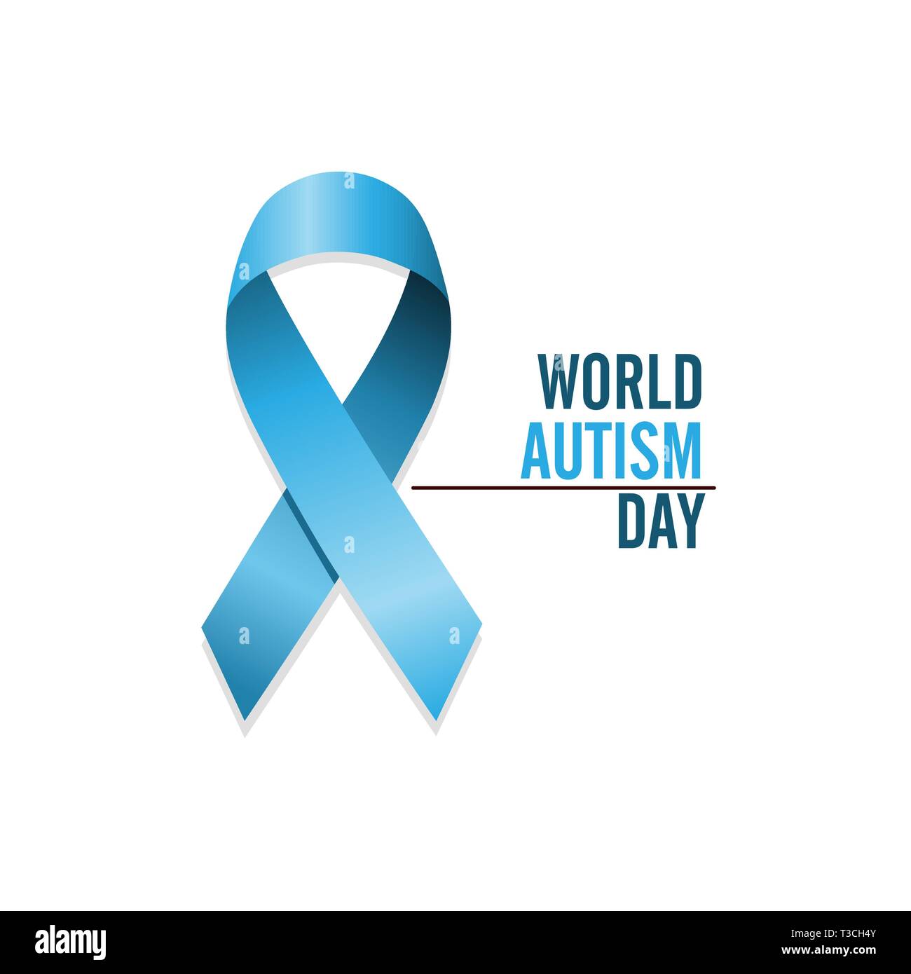 Ruban Bleu L Autisme Journee Internationale De Sensibilisation A L Autisme Vector Illustration Isole Image Vectorielle Stock Alamy