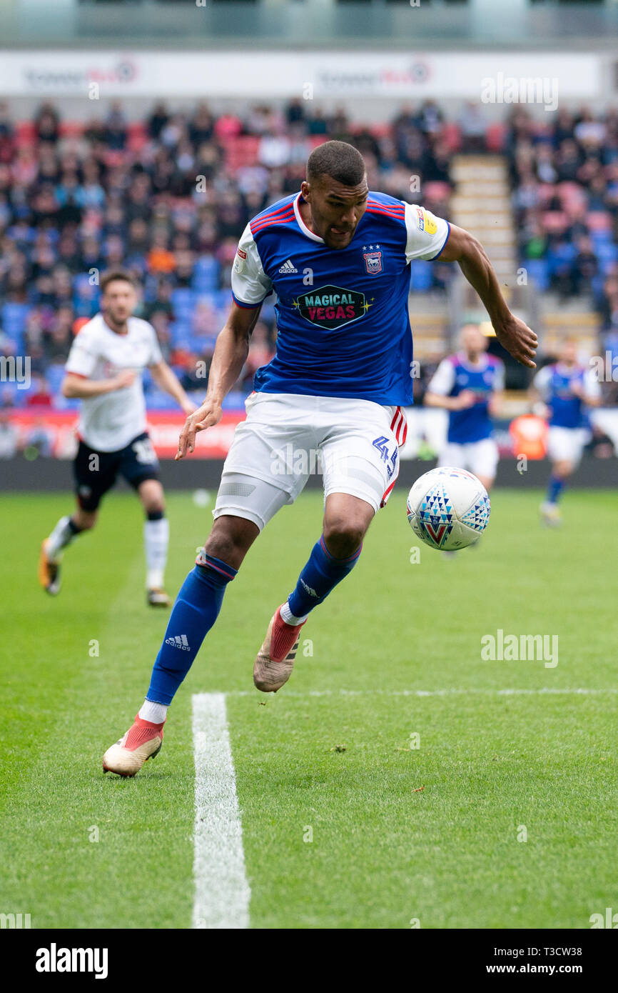 Quaner Collin d'Ipswich Town en action pendant le match le 6 avril 2019 , Université de Bolton, Bolton, Angleterre Stade ; Sky bet Championship Football, Bolton Wanderers vs Ipswich Town Crédit : Terry Donnelly/News Images Banque D'Images