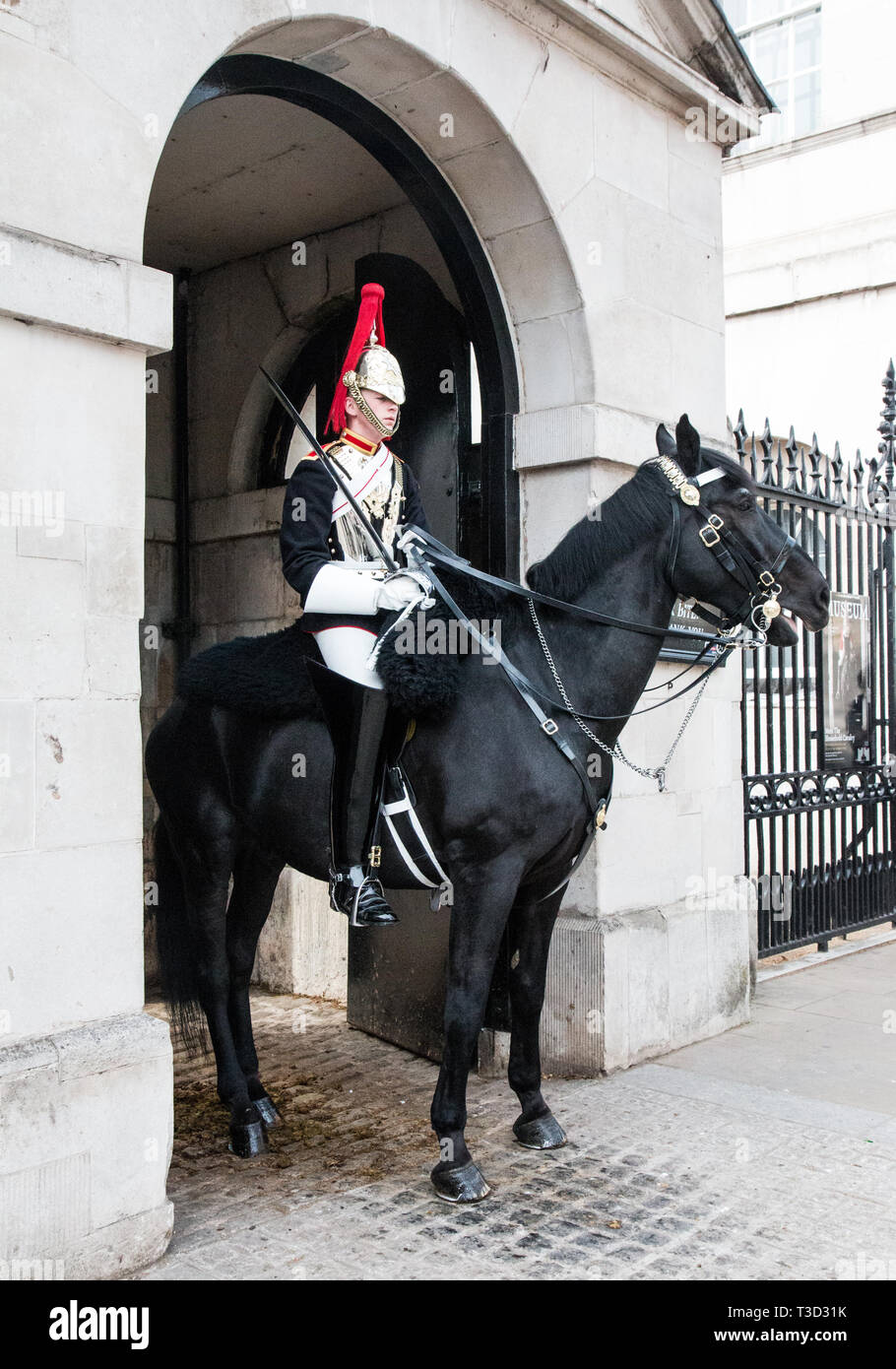 Les bleus et au Régiment Royal Horse Guards Parade Banque D'Images