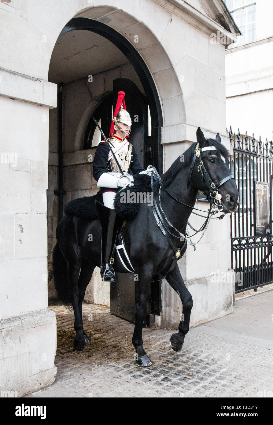 Les bleus et au Régiment Royal Horse Guards Parade Banque D'Images