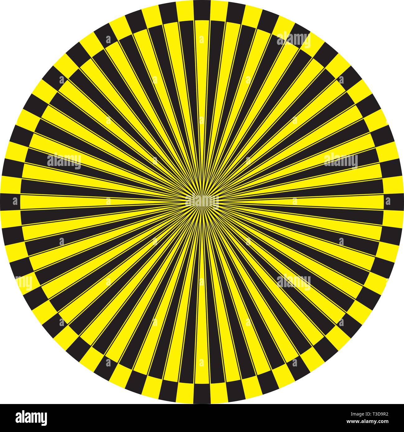 Cadran d'horloge noir jaune cible verticale vue signes numéros sur fond transparent design graphique Illustration de Vecteur