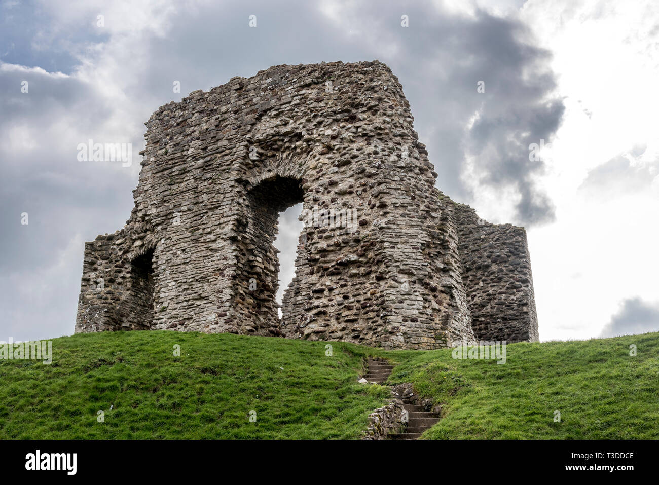 Ruines de châteaux à Christchurch, Dorset, UK. Banque D'Images