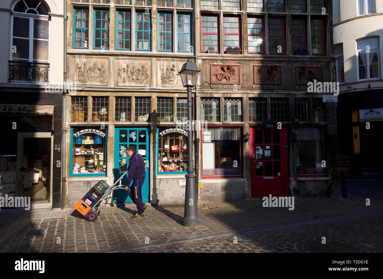 Bâtiments traditionnels dans la vieille ville, Gand, Belgique Banque D'Images