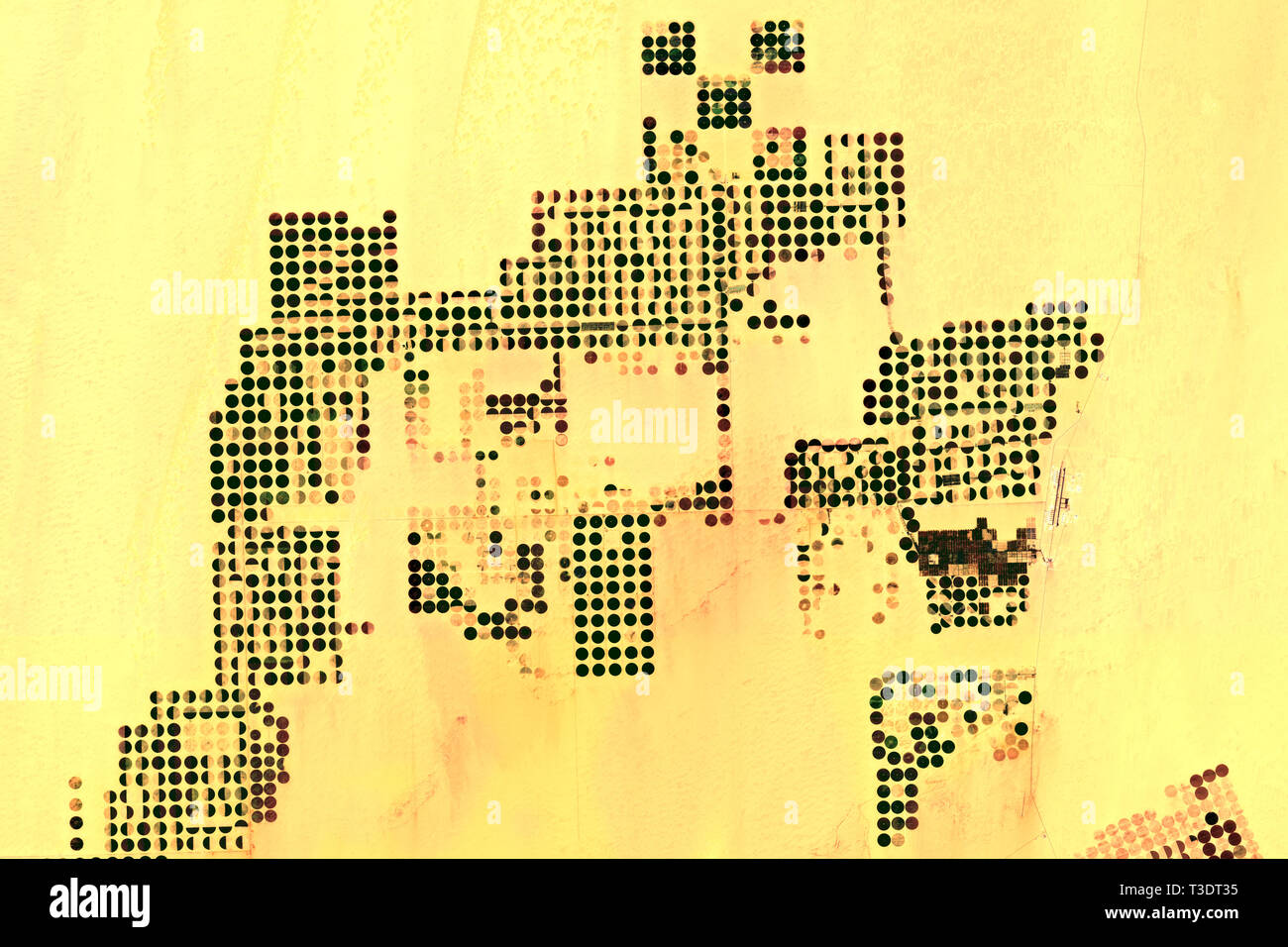 L'irrigation en Egypte Vue de l'espace - contient des données Sentinel Copernicus modifiés (2019) Banque D'Images L'irrigation en Egypte Vue de l'espace - contient des données Sentinel Copernicus modifiés (2019) Banque D'Images
