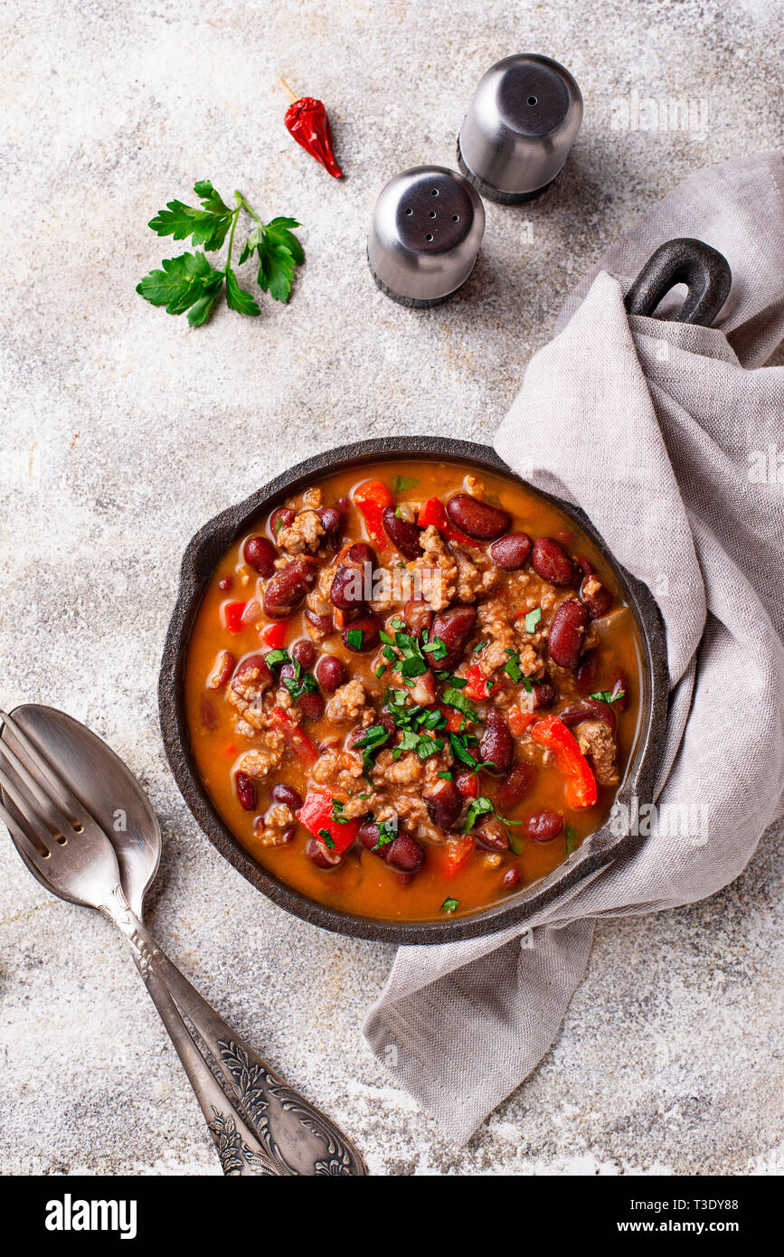 Un plat traditionnel mexicain chili con carne Banque D'Images