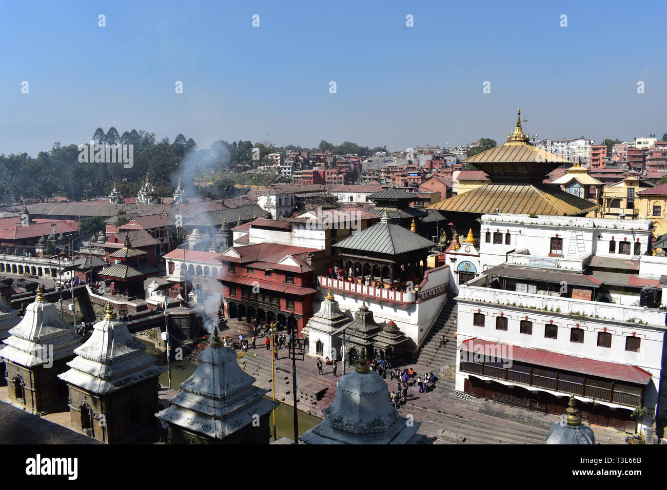 Katmandou Népal Asie Sites du patrimoine mondial de l'Hindi hindou bouddhiste religions Haut de la Monkey Temple fidèle de la liberté de voyage 2018 Novembre Banque D'Images