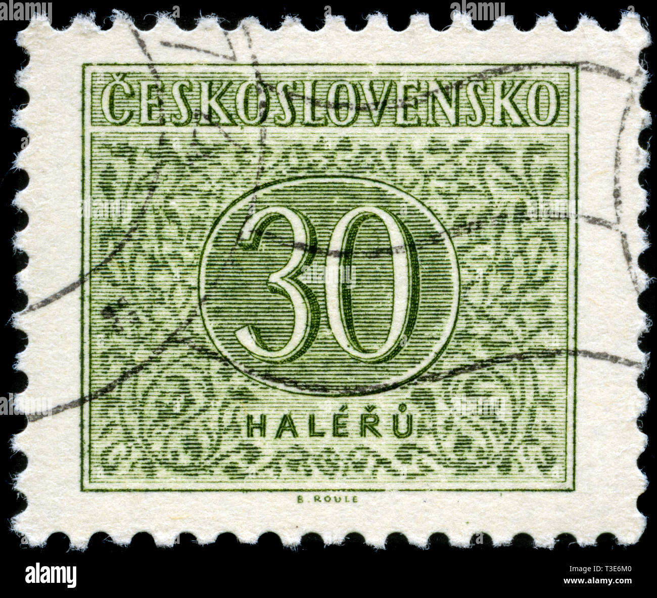 Timbre-poste de l'ancien État tchécoslovaque en port dû, les timbres (1954-1963) série émise en 1963 Banque D'Images