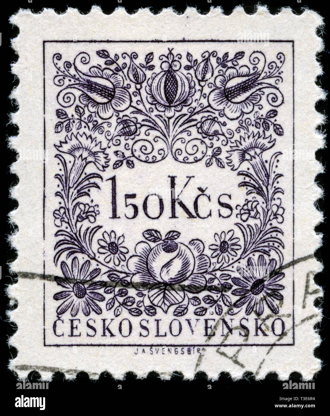 Timbre-poste de l'ancien État tchécoslovaque en port dû, les timbres (1954-1963) série émise en 1963 Banque D'Images