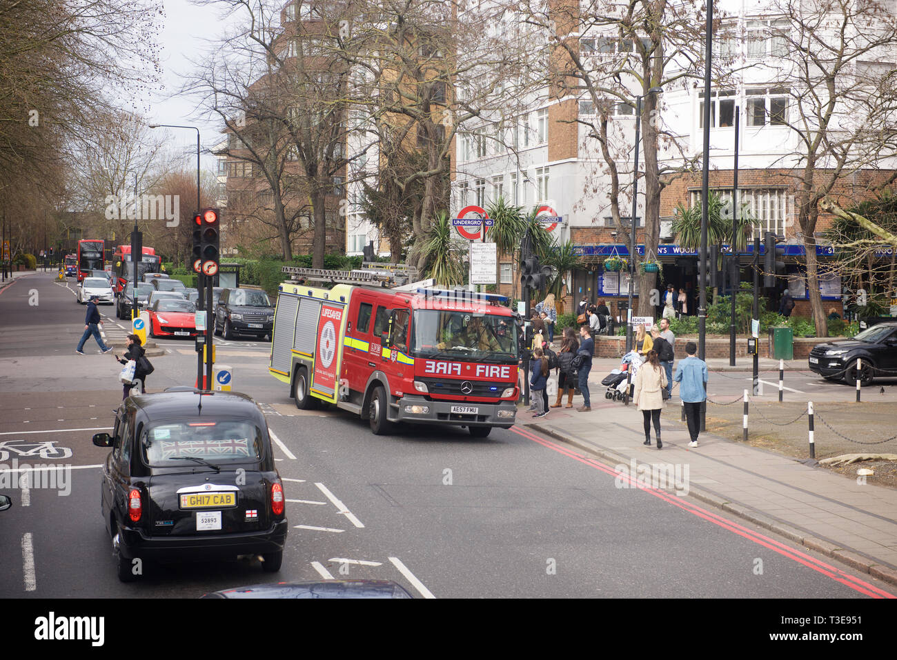 Incendie sur un appel d'urgence à Londres Banque D'Images