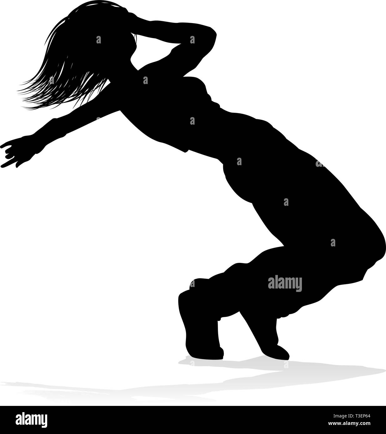 Street Dance Dancer Silhouette Illustration de Vecteur