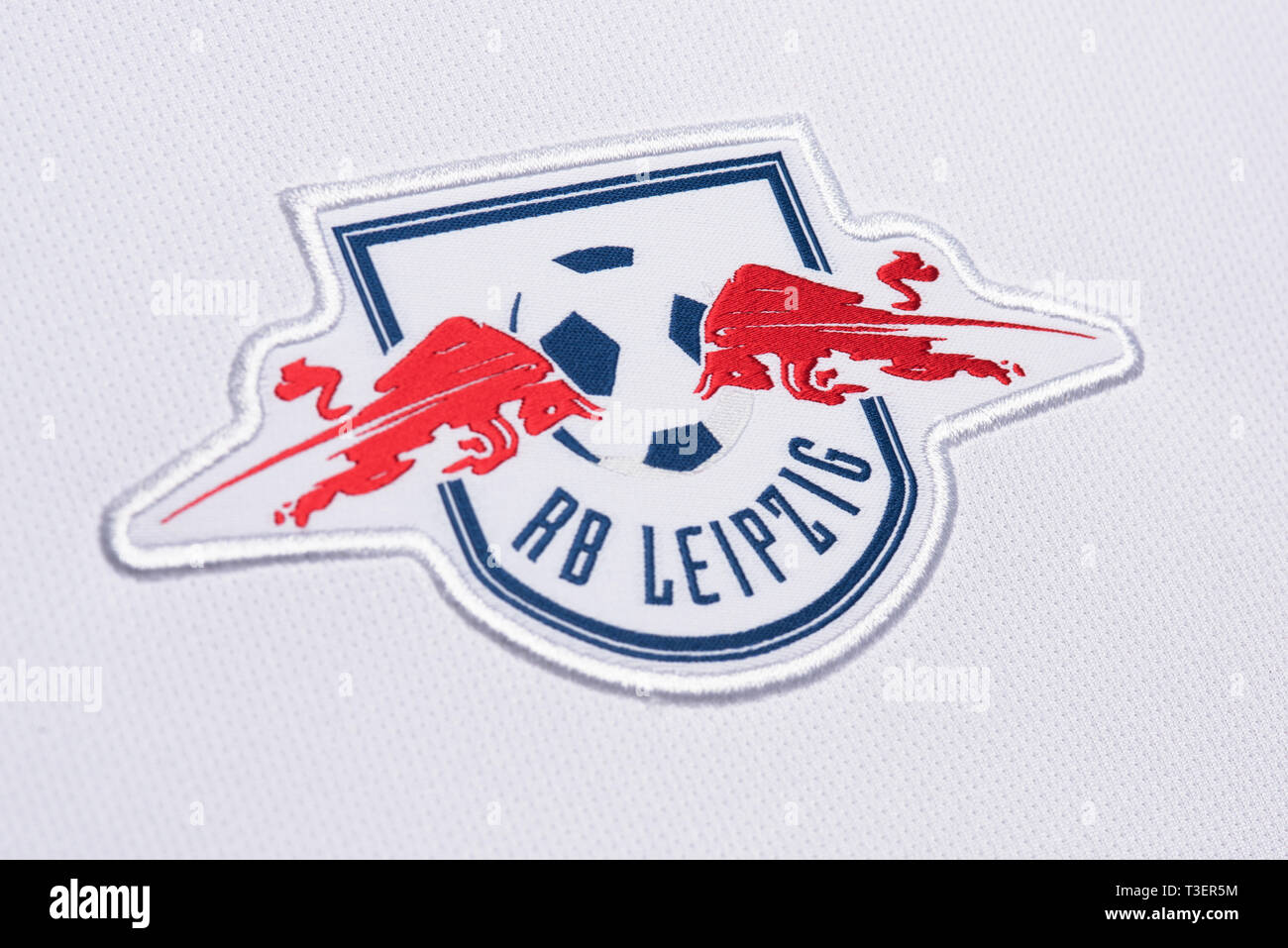 Close up of RB Leipzig shirt. Banque D'Images
