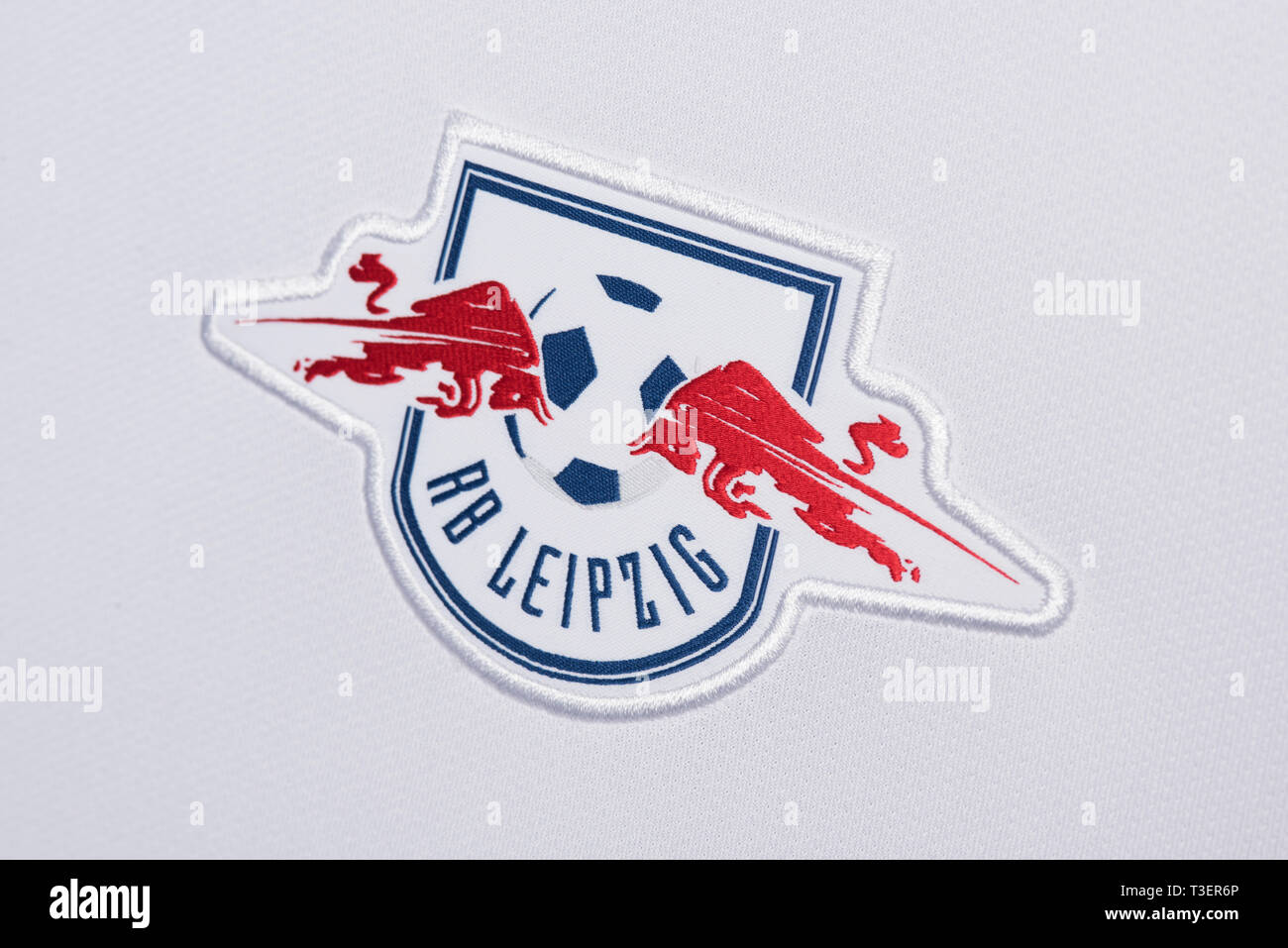 Close up of RB Leipzig shirt. Banque D'Images