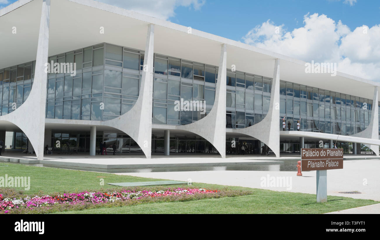 Palais Présidentiel Planalto, Brasilia. Banque D'Images