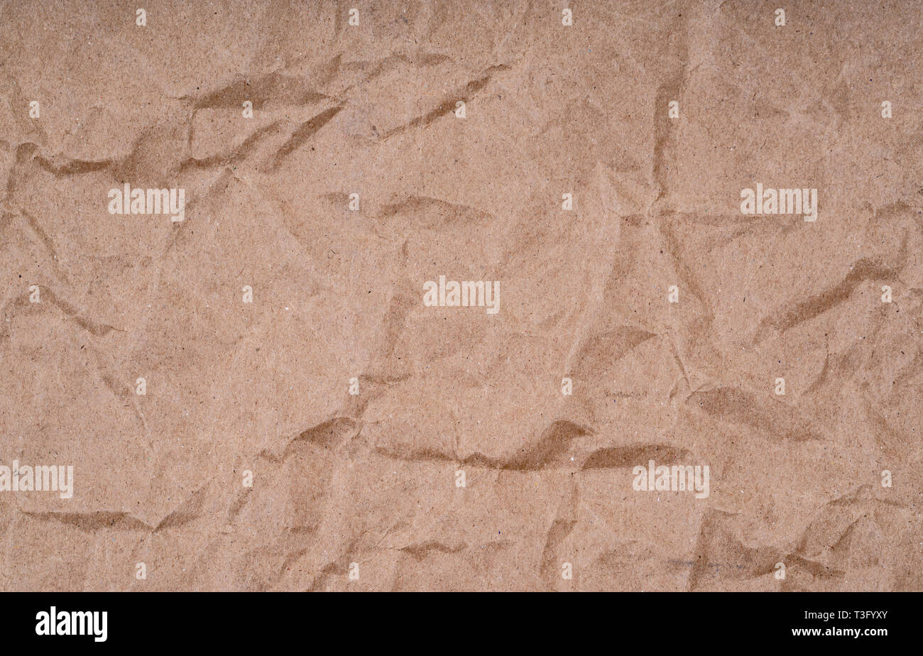 Surface Texture papier brun froissé pour le fond Banque D'Images