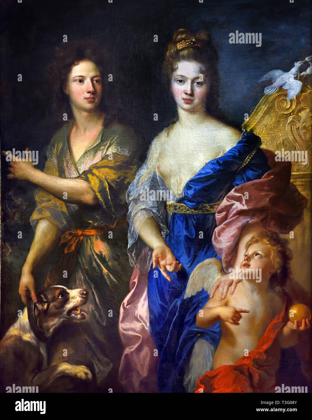 Portrait d'un couple comme Vénus et Paris 1691 François de Troy 1645 - 1730, France, Français, Banque D'Images