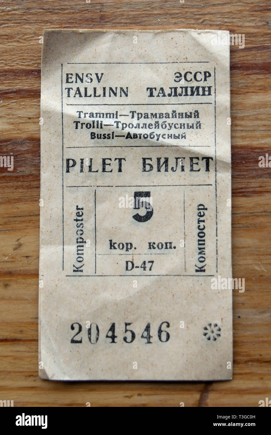Vintage tram ticket Banque de photographies et d'images à haute résolution  - Alamy