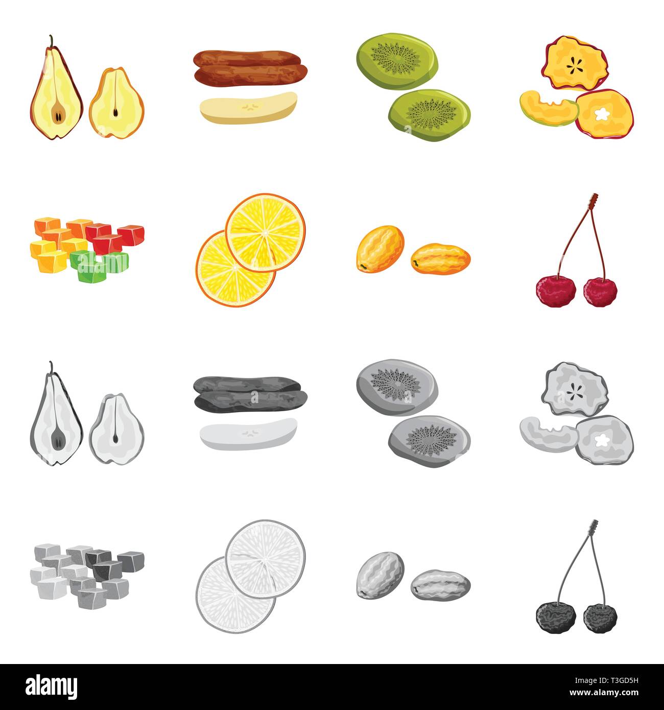 Objet isolé de nourriture et de matières symbole. Ensemble de la nourriture et la nature d'illustration vectorielle stock. Illustration de Vecteur