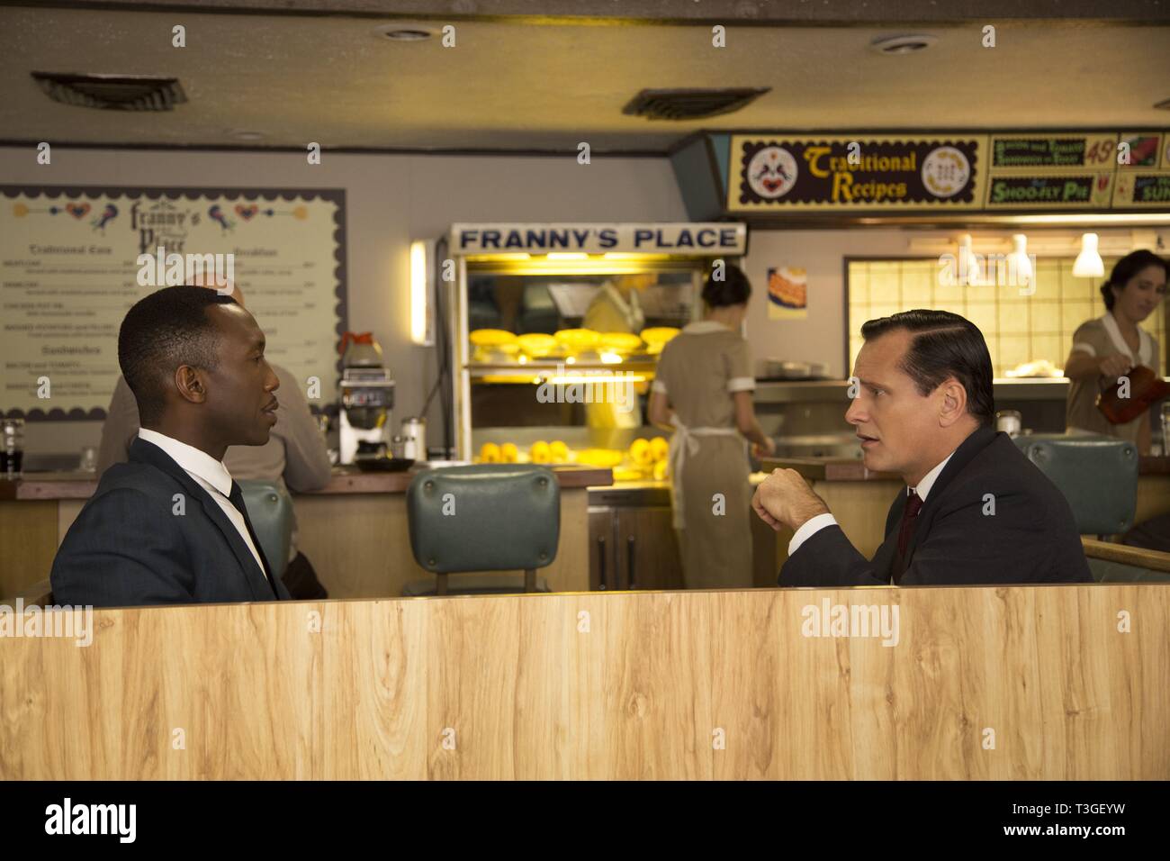 Livre vert Année : 2018 USA Réalisation : Peter Farrelly Mahershala Ali, Viggo Mortensen Banque D'Images