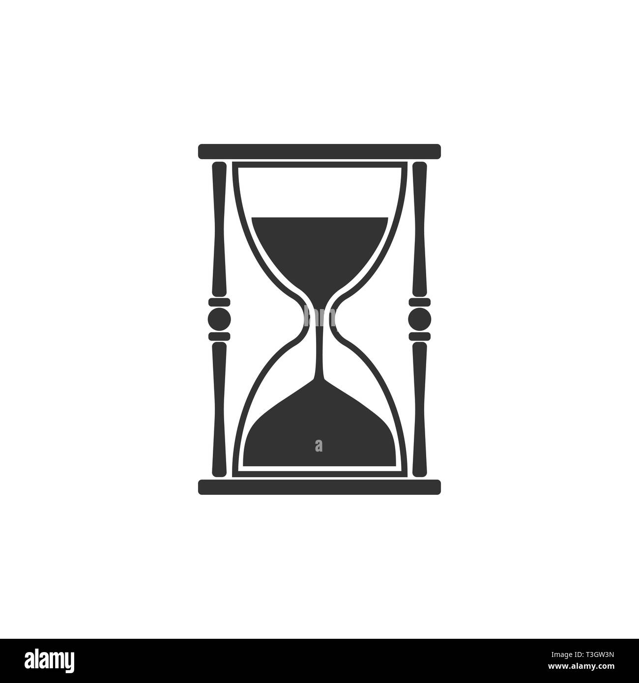 Hourglass, sable, icône heure. Illustration vectorielle, modèle plat. Illustration de Vecteur