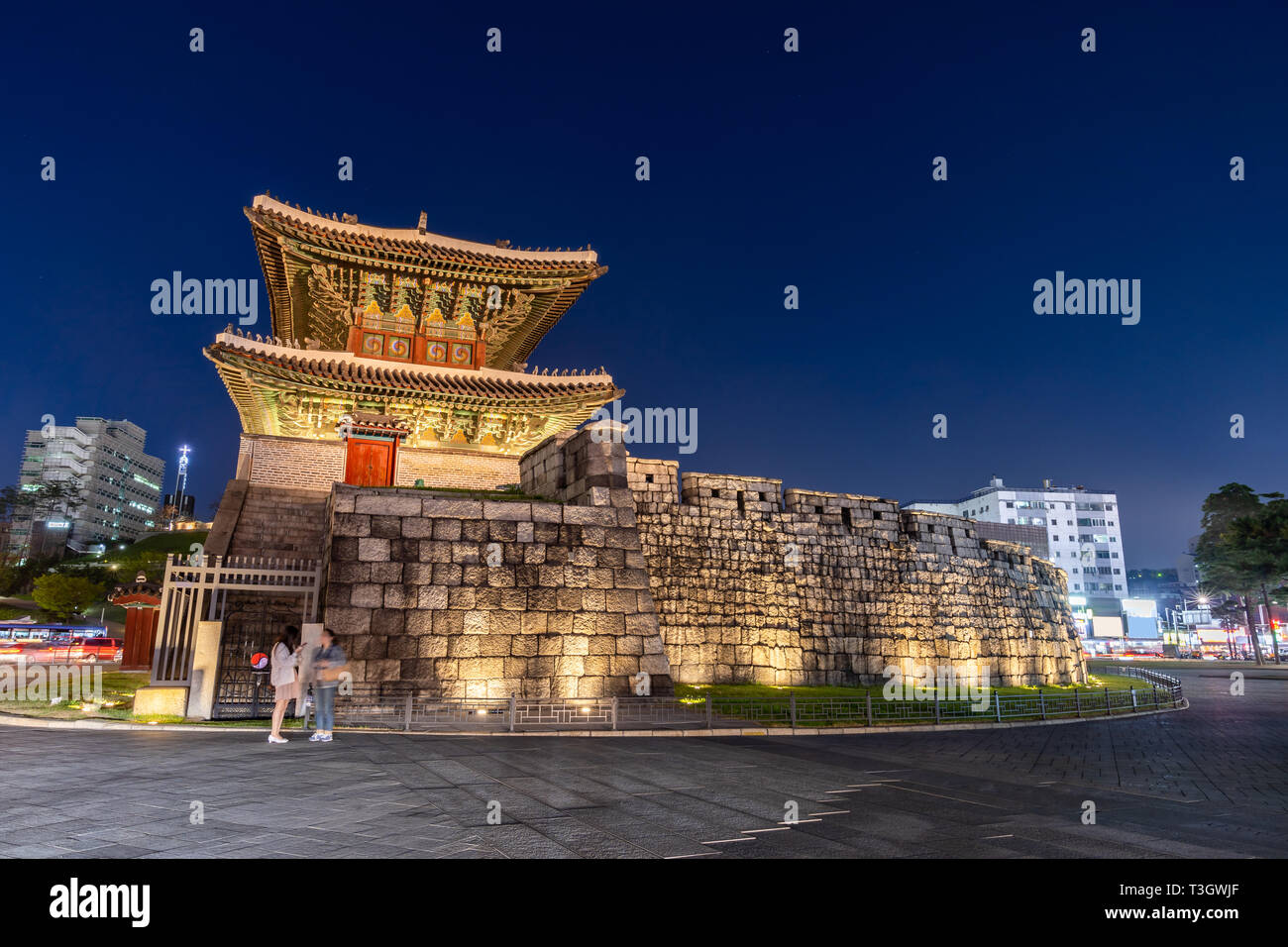 Cityscape at Heunginjimun porte Dongdaemun de Séoul en Corée du Sud Banque D'Images