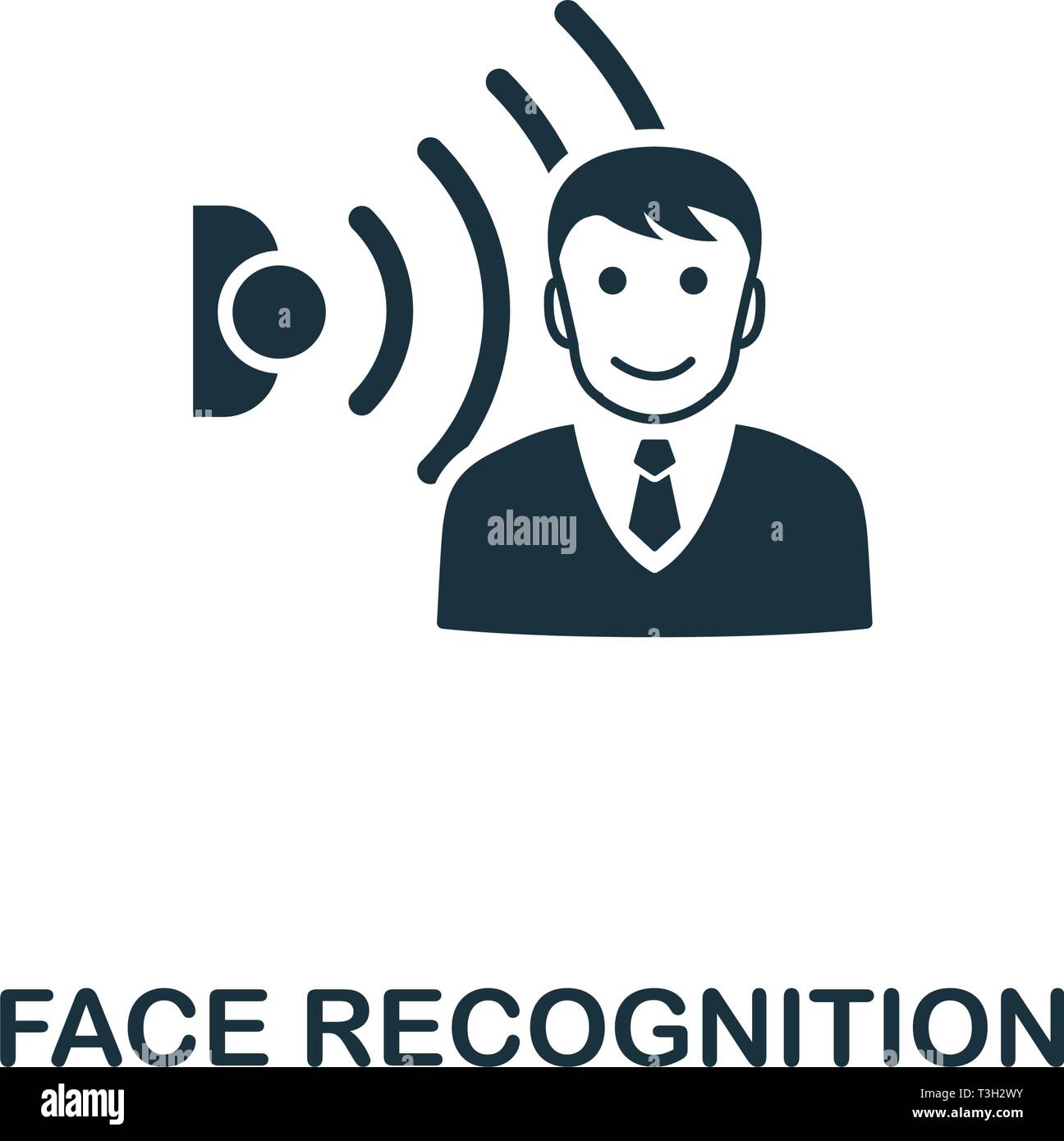 L'icône de la reconnaissance des visages. L'élément créatif de design smart home icons collection. La reconnaissance du visage parfait de Pixel pour l'icône web design, applications, logiciels, p Illustration de Vecteur