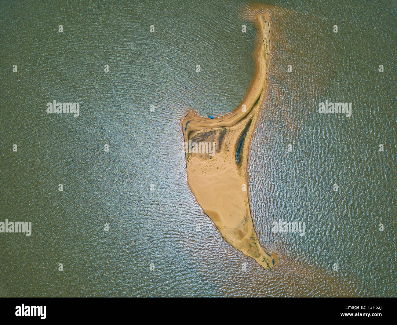 Vue aérienne d'une hauteur de 500 mètres, à partir de l'île des dunes 'Las Dunas de San Cosme y Damian' au milieu du Rio Parana près de la ville de Encar Banque D'Images