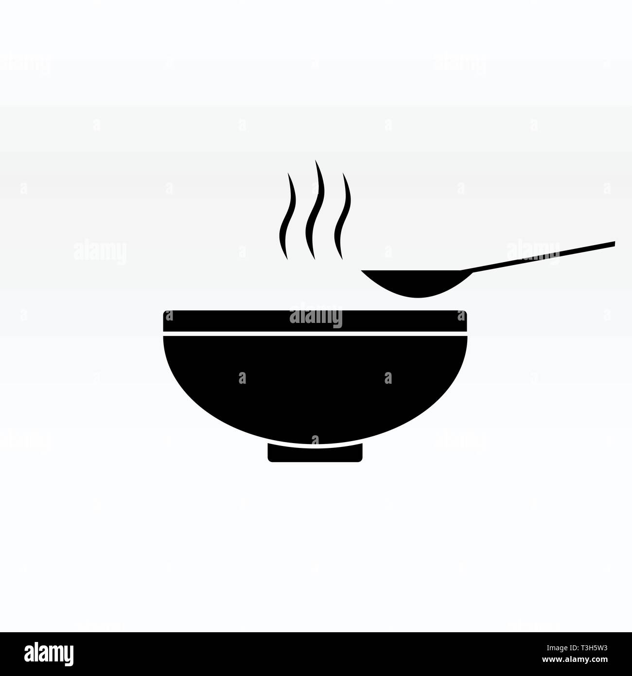 Dans le bol de soupe signe symbole icône vecteur illustration simple de l'image de la soupe. Illustration de Vecteur