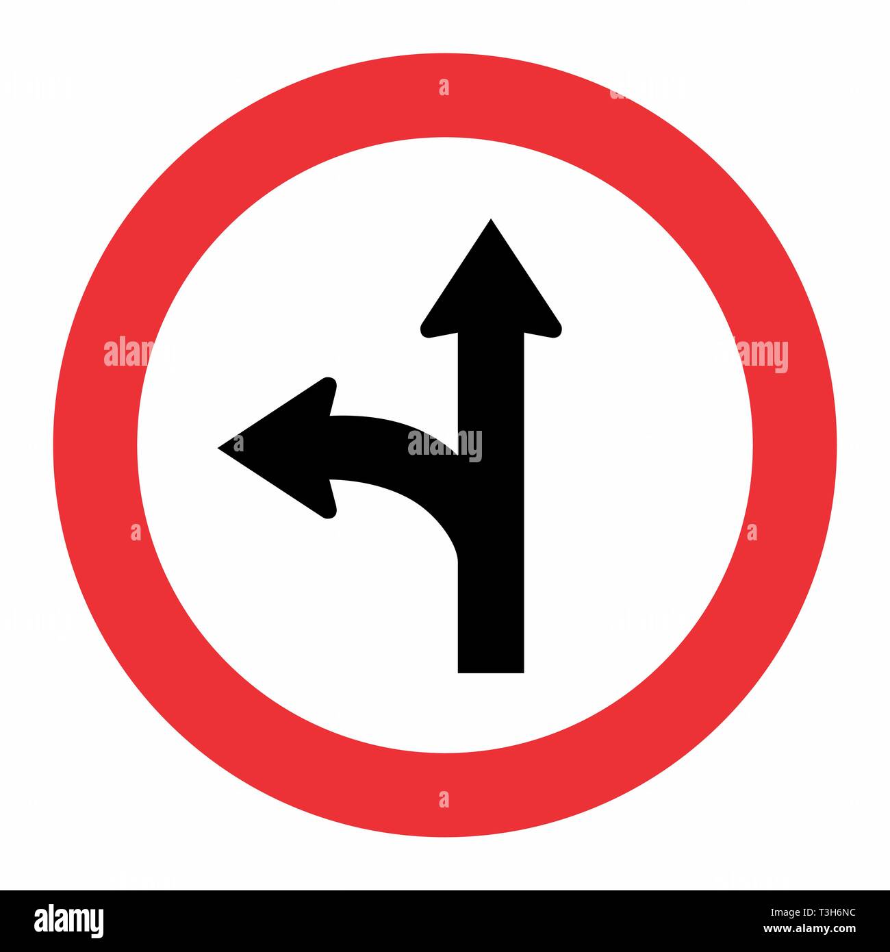 Panneau de circulation à gauche de la fourche Illustration de Vecteur