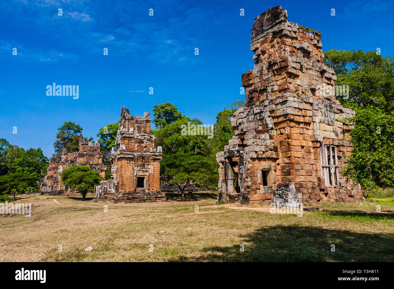 Prasat Suor Prat (12 tours), Angkor Thom, Siem Reap, Cambodge Banque D'Images