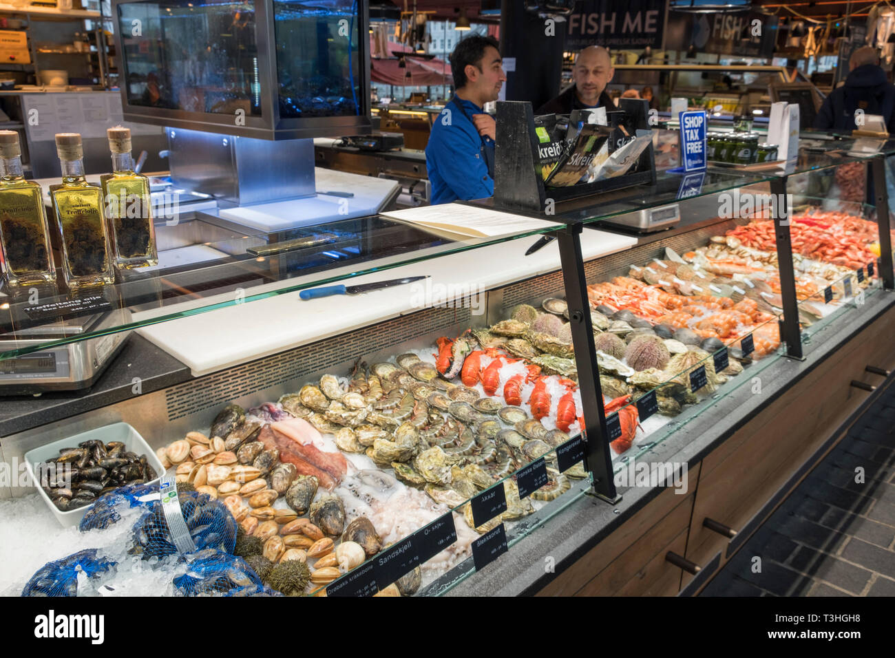 Marché de poissons Torget Norvège Bergen Bryggen Banque D'Images