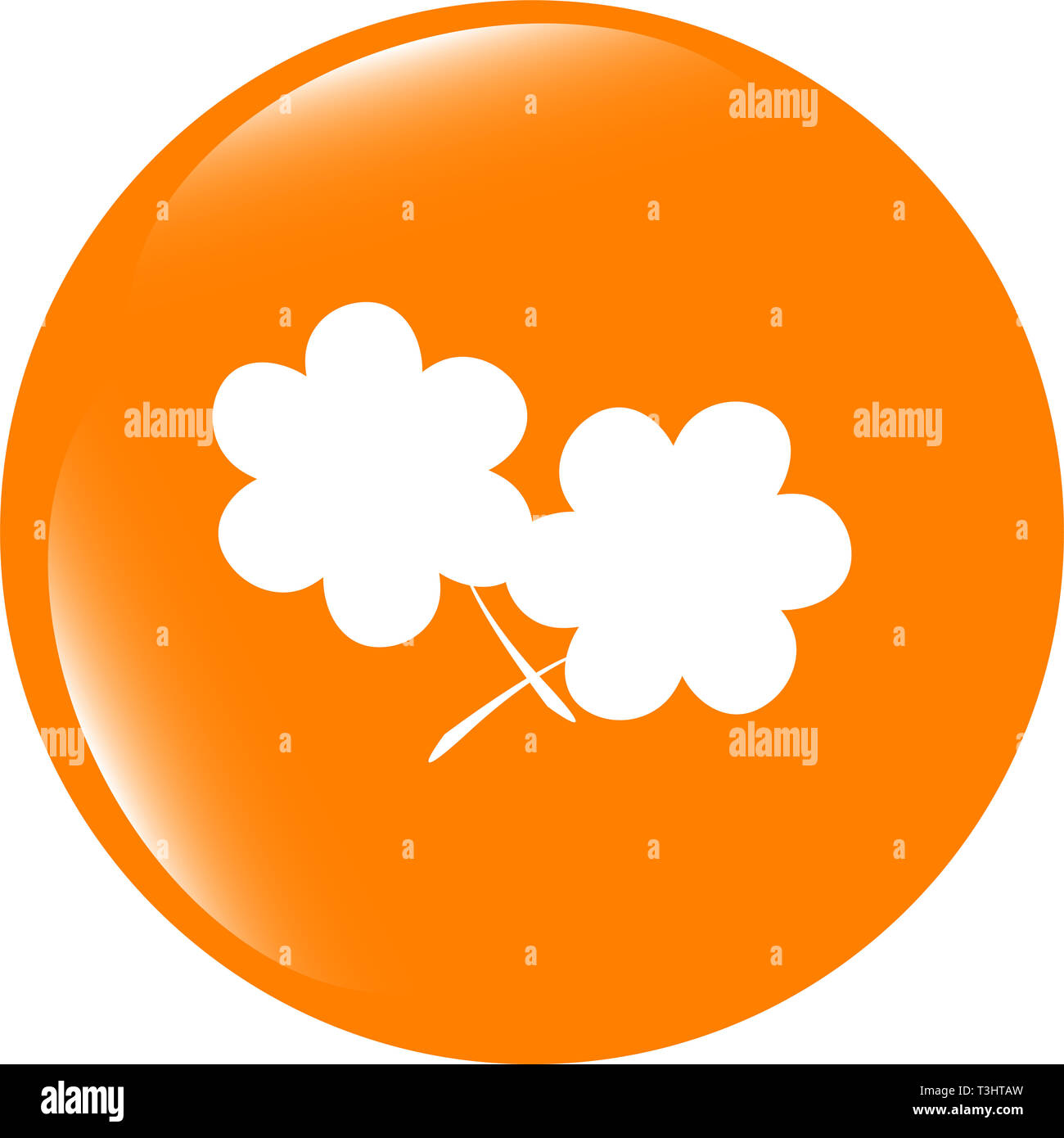 Web App fleur bouton icône brillant . Télévision signe isolé sur fond blanc Banque D'Images