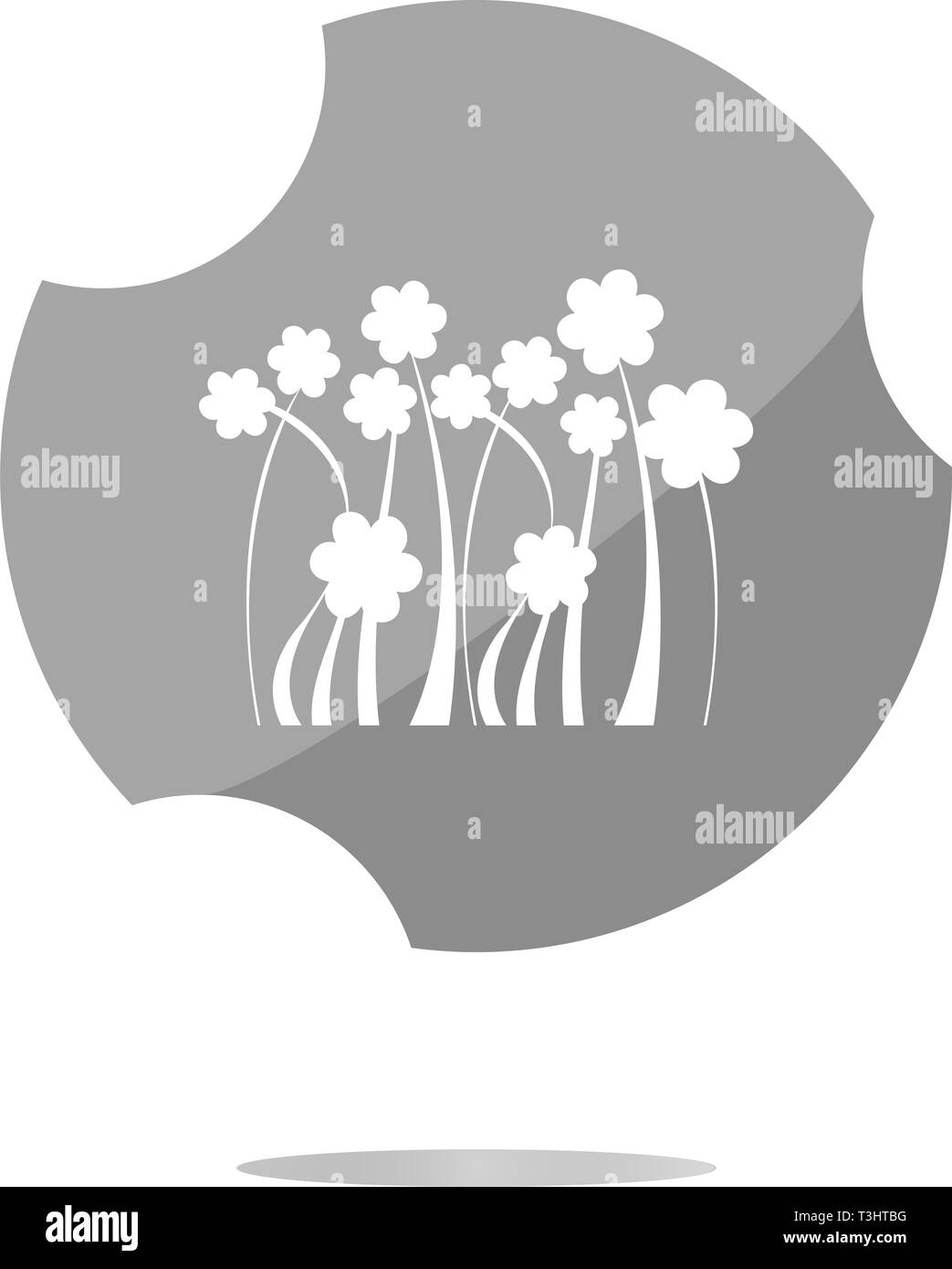 Icône Bouton web Flower isolated on white Banque D'Images