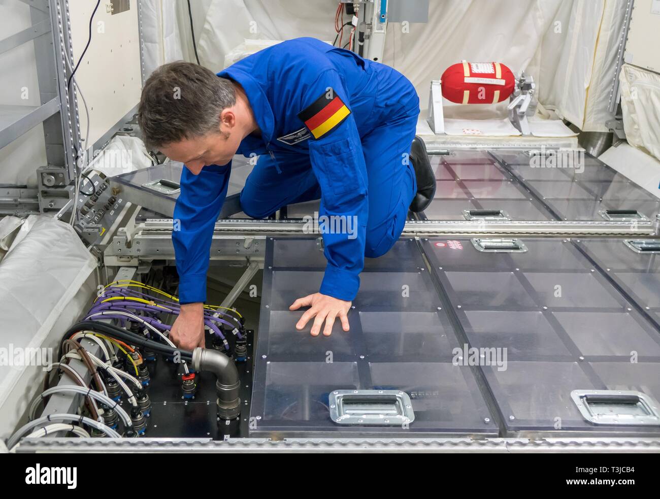 Matthias Maurer, astronaute, vaisseau à l'EAC, Centre de formation des astronautes, Cologne, Allemagne Banque D'Images