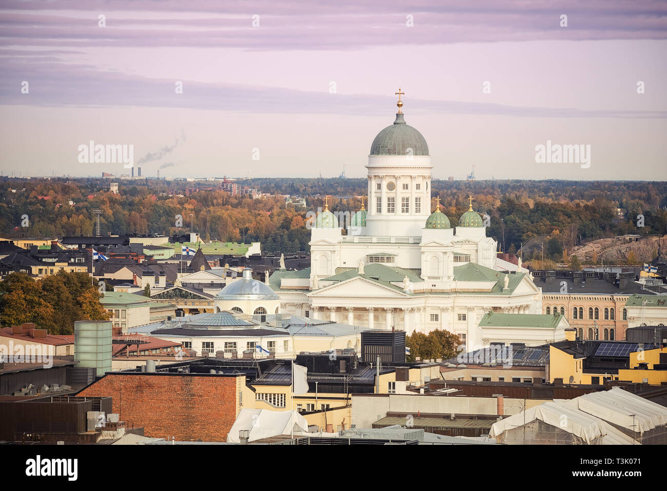 Vue aérienne sur Helsinki, Finlande Banque D'Images