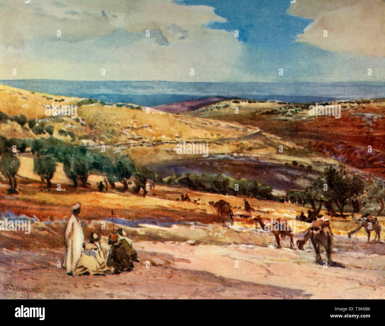 "Sur le chemin de Jérusalem à Béthanie', 1902. Créateur : John Fulleylove. Banque D'Images