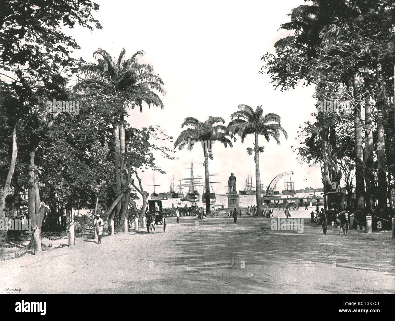 Place d'armes, Port Louis, Maurice, 1895. Créateur : Inconnu. Banque D'Images